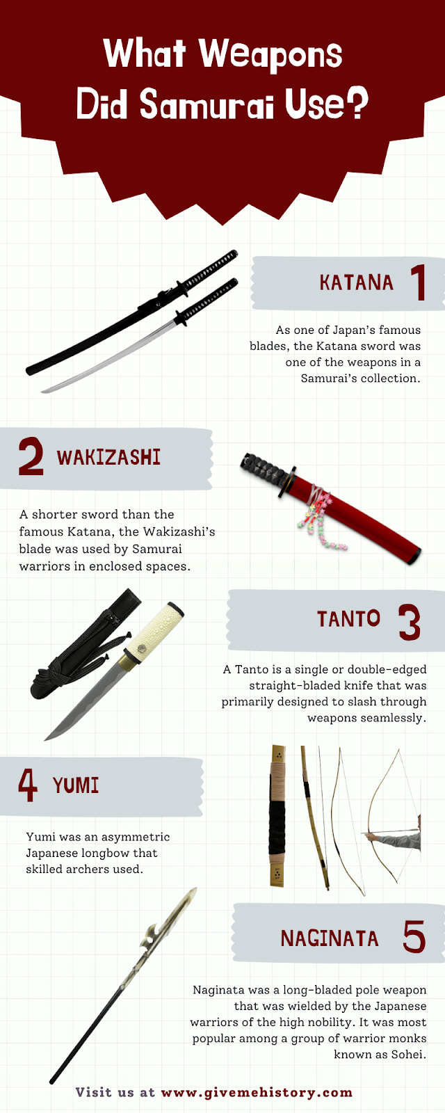 Hokker wapens brûkten Samurai?